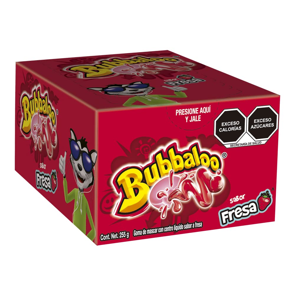 Adams Chicle Bubbaloo Fresa Strawberry Bubble Gum 50 Count
