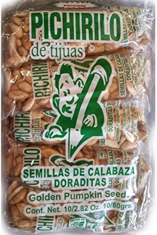 Pichirilo de Tijuas Semilla de Calabaza Doradita Roasted Pumpkin Seed 12 Count