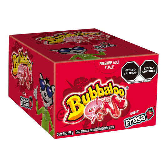 Adams Chicle Bubbaloo Fresa Strawberry Bubble Gum 50 Count