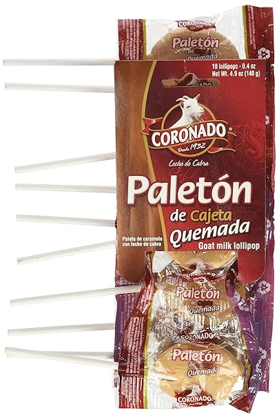 Paleta Paleton Coronado Grande de Cajeta Large Lollipop 10 Count