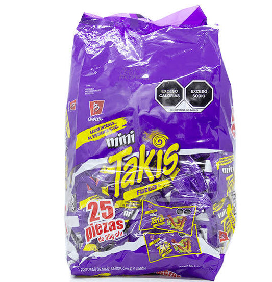 Barcel Mini Takis 25 Individual Mini Bags Imported Real Mexican Takis