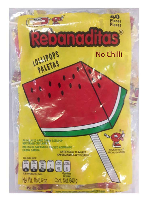 CP Candy Paleta de Sandia SIN Chile Paleta Normal Without Chili 40 Count